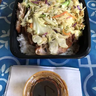 BBQ Chicken rice bowl take out