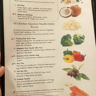 Malaysian menu