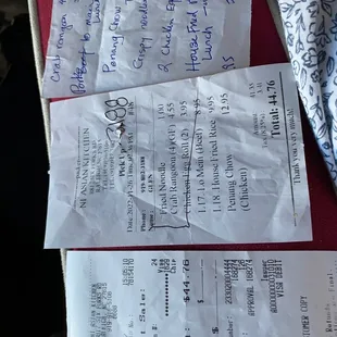 The bill. We ate the food and this was all that was left. (I took notes while going thru other reviews and photos .)