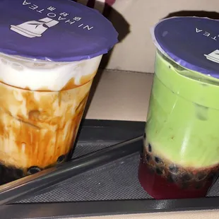 Brown Sugar Tea; Strawberry Matcha