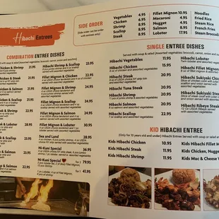 Hibachi Entree | Combination Entree | Single Entree | Kid Hibachi Entree