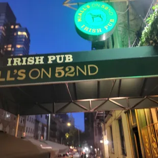 a view of a city street at night
