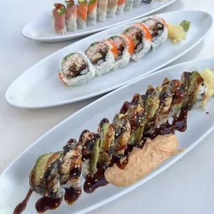 Dragon Roll, Soft Shell Crab Roll, Kamakaze Roll