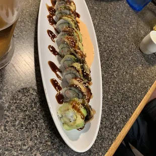 a plate of sushi