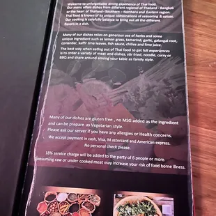 menu