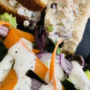 THE chicken salad sandwich, the salad and off to the side a jar of my tears because I knew the experience would be over soon.