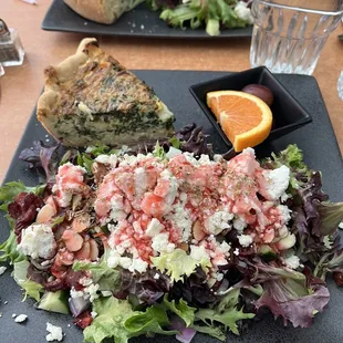 Quiche and hummingbird salad, very tasty. They are OPEN.