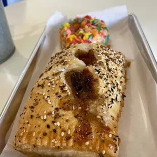 Bacon jam pop tart and homemade donut (not always available)