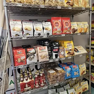 shelves of food