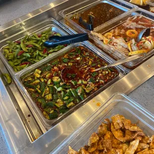 Sauce and side dish buffet area