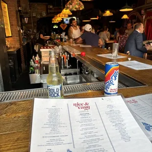 Menu and interior bar