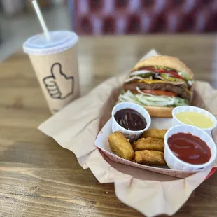  a sandwich with fries and ketchup