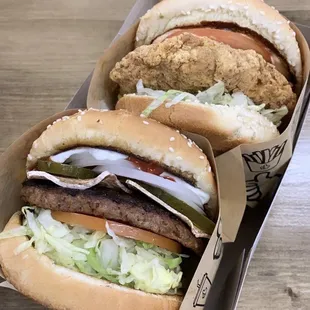 Nice Bacon Burger and Spicy Burger