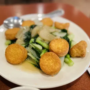 Egg Tofu with Greens