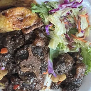 a meal in a styrofoam container