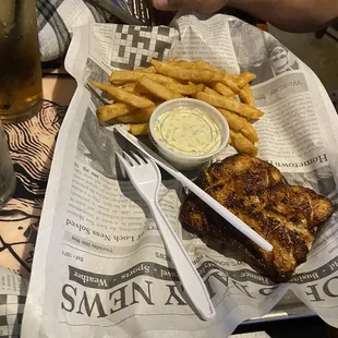 Grilled blacken Mahi with French Fries