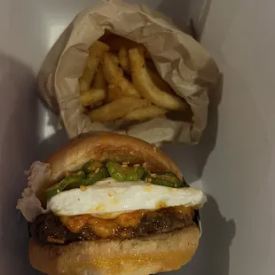 Spicy Bulgogi Burger &amp; Fries