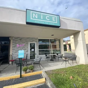 Outside area with outdoor seating