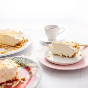 a slice of cheesecake on a plate