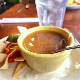 Complementary tortilla soup