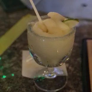 Small Margarita with sugar on the rim.