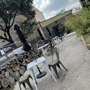 Make shift private patio.