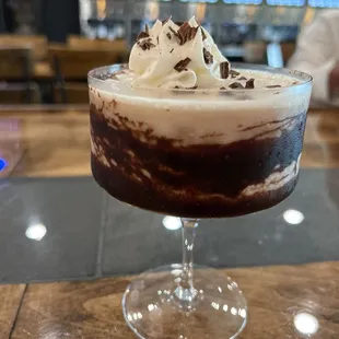 Frozen mudslide dessert drink.