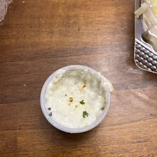 SOUR YOGURT SAUCE. IT&apos;S CLEARLY FUNKY. WHY WOULD YOU SERVE THIS????