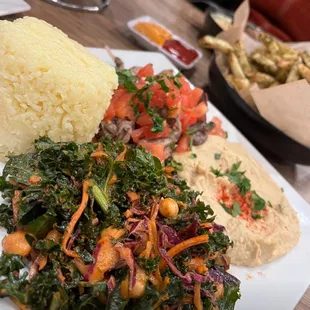 Lamb shawarma plate with salad