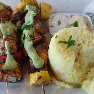 Zaatar Salmon Kabob Plate