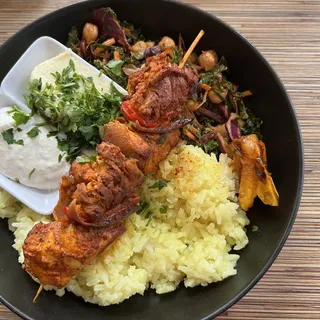 Zaatar Salmon Kabob Bowl
