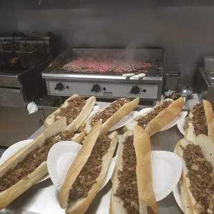 a bunch of hot dogs