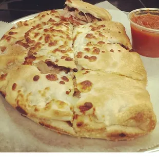 Small meat lovers calzone