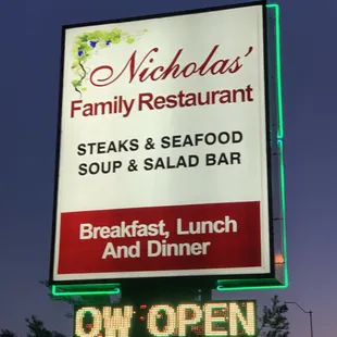 a sign for the restaurant