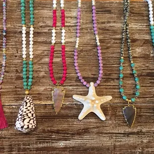 a selection of necklaces