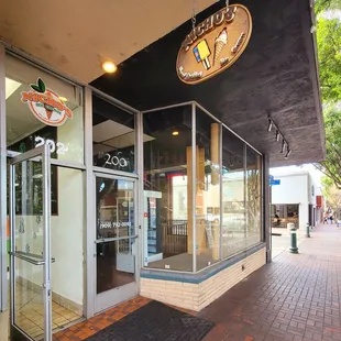 the entrance to the store