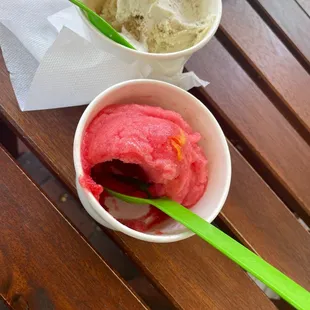 Watermelon + strawberry and nutter butter banana + pecan