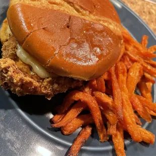 Crispy Chicken Sandwich Sweet Potato Fries