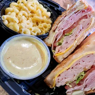 Texas Club Sandwich Jen's Mac n Cheese Honey mustard