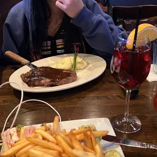 Clubhouse and ribeye steak.