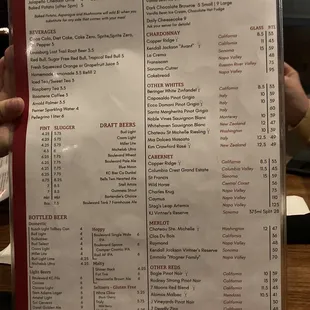 Drink menu