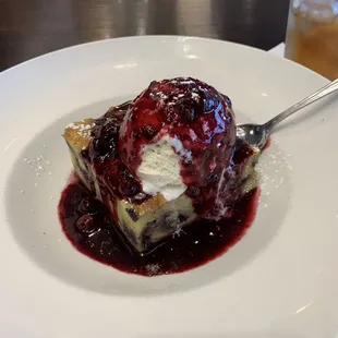 Blueberry bread pudding Saturday lunch special dessert