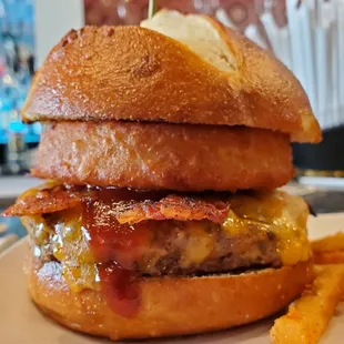 Smoked BBQ bacon burger