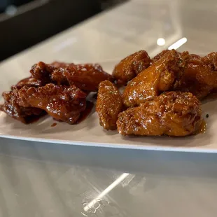 Honey bbq, and honey chipotle wings! Delicious