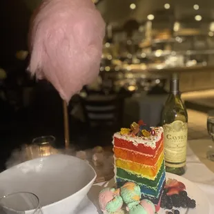 a colorful cake on a plate