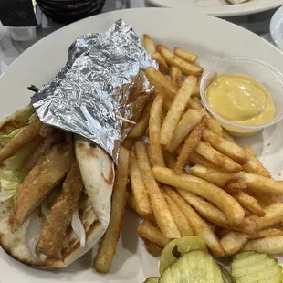 Chicken tender pita -- loved the honey mustard!