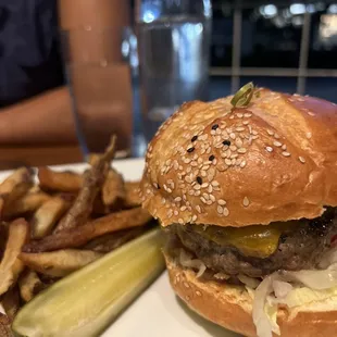 Burger and fries