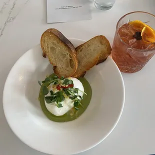 Burrata with an Old Fashioned