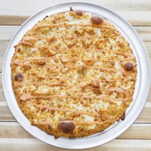 Buffalo Chicken Pizza w/buffalo ranch drizzle