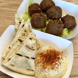Hummus and falafel sides